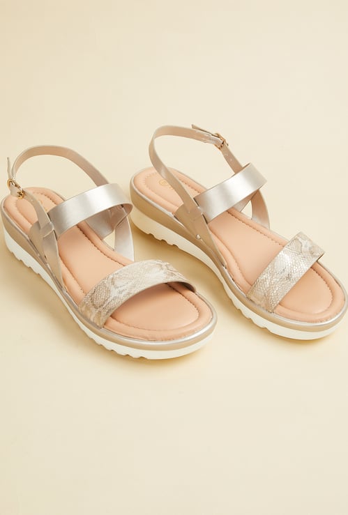 Women Animal Print Double Strap Sandals