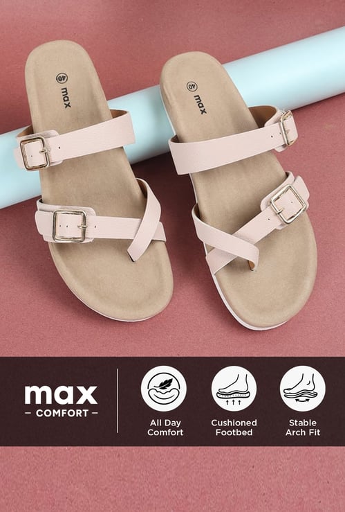 Women Solid Double Strap Sandals