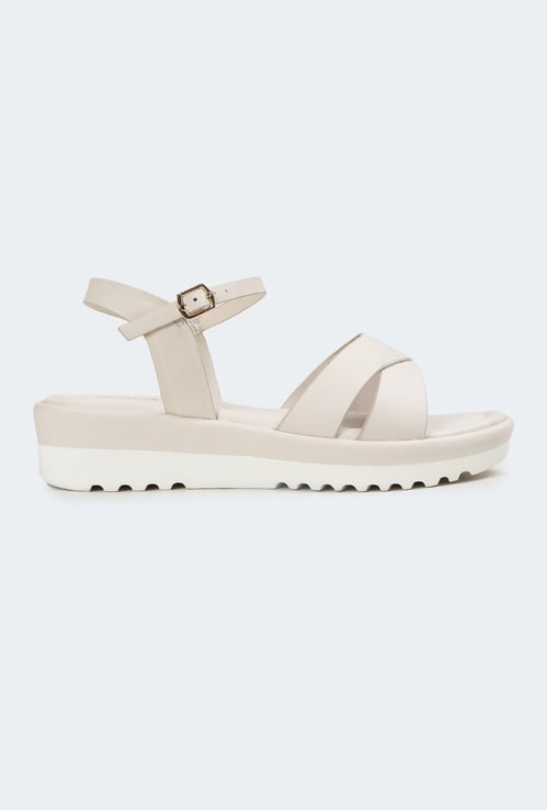 Women Solid Ankle Strap Wedges