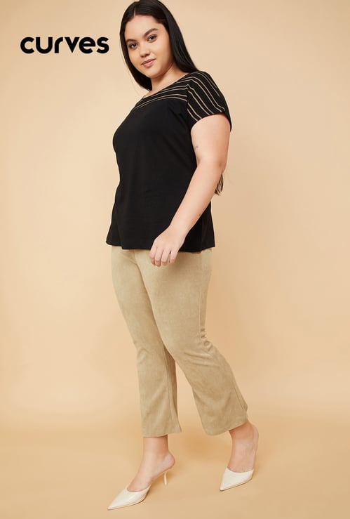 Kalki x Max Women Knit Textured Flared Trousers