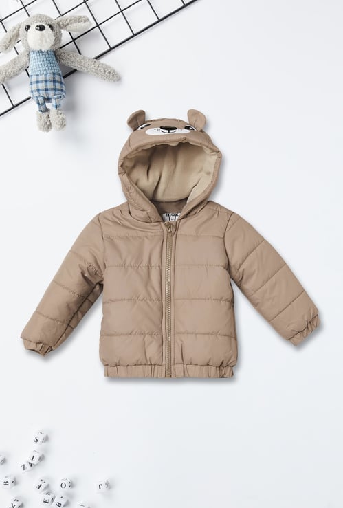 Boys Solid Padded Hooded Jacket