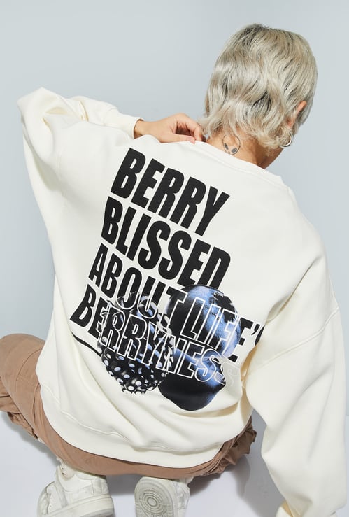 ALAYA F x URB_N Women Printed Oversized Sweatshirt