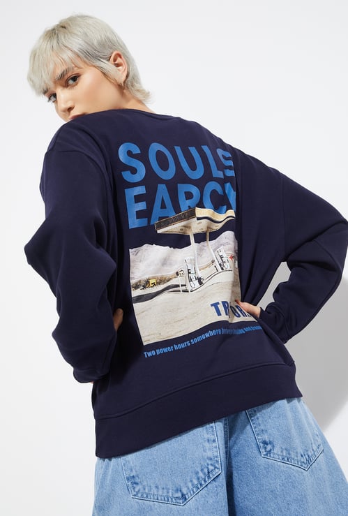 ALAYA F x URB_N Women Printed Oversized Sweatshirt