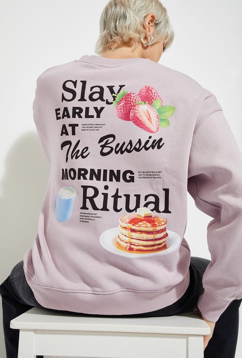 ALAYA F x URB_N Women Printed Oversized Sweatshirt