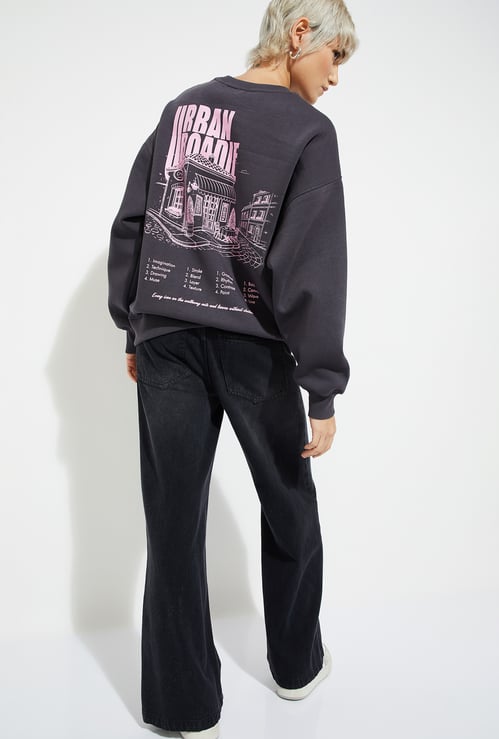 ALAYA F x URB_N Women Printed Oversized Sweatshirt