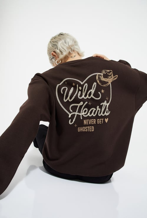 ALAYA F x URB_N Women Printed Oversized Sweatshirt