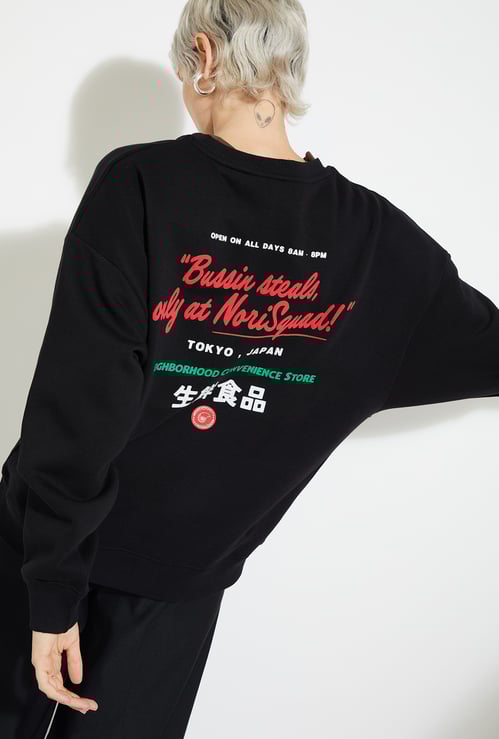 ALAYA F x URB_N Women Printed Oversized Sweatshirt