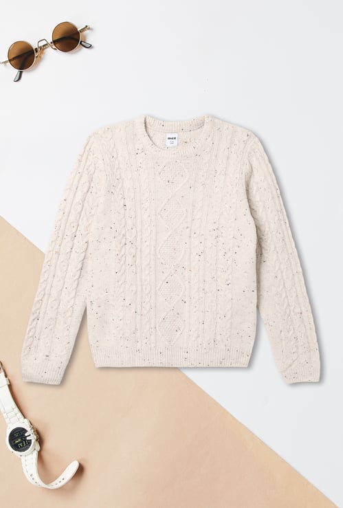 Boys Neppy Cable Knit Sweater