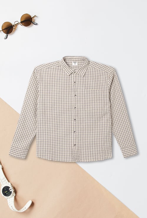 Boys Checked Regular Fit Shirt