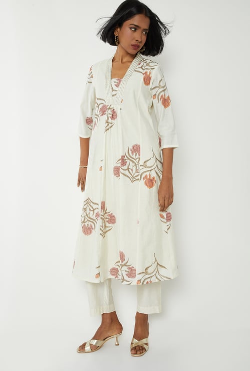 Women Floral Print A-Line Kurta Set