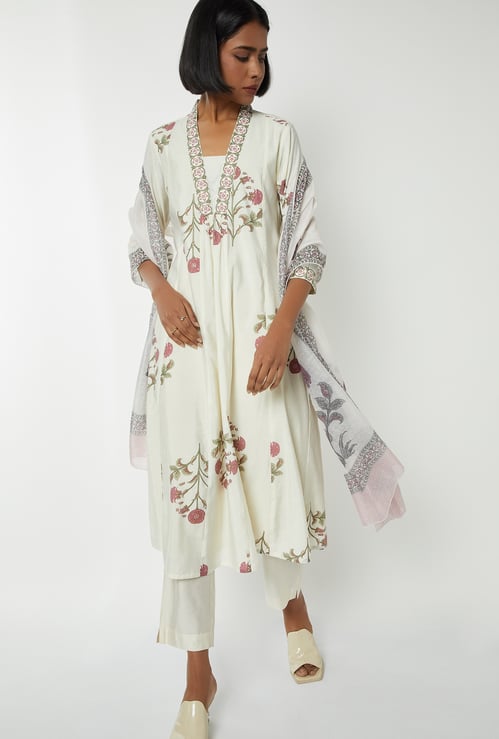 Women Floral Print A-line Kurta Set