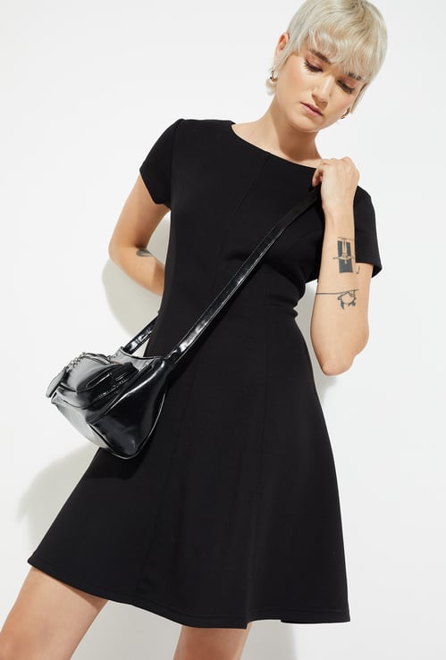 URB_N Women Knit Skater Dress