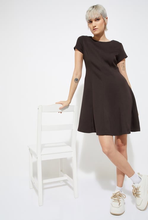 URB_N Women Knit Skater Dress