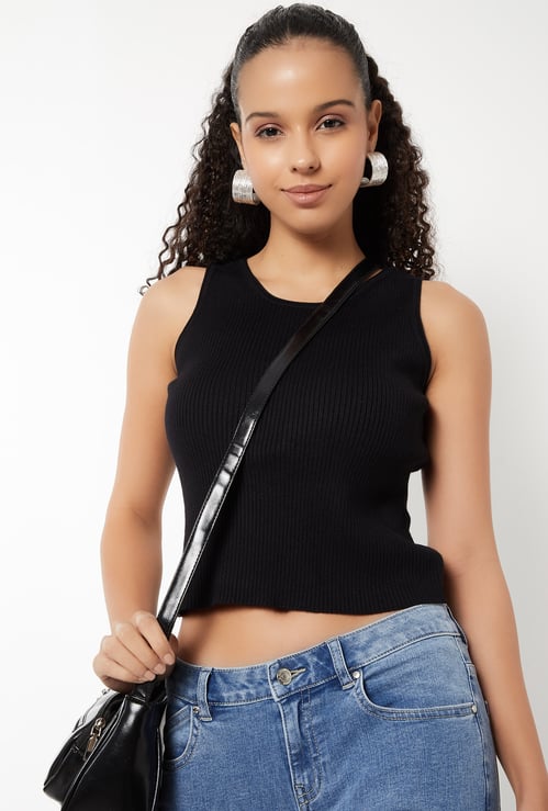 Women Ribbed Crop Tank Top