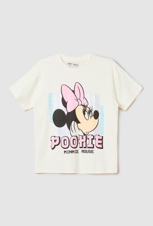 Girls Minnie Print T-shirt