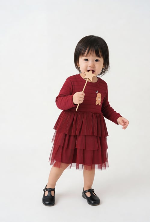 Girls Applique Tulle Dress