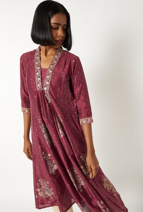 Women Foil Print A-line Kurta