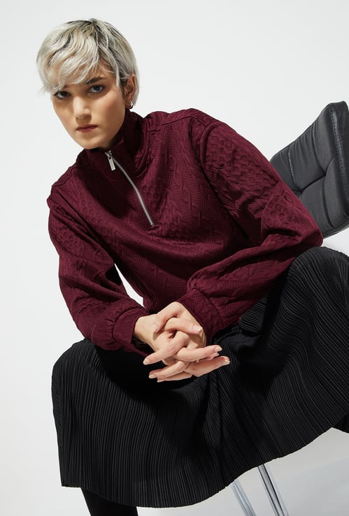 ALAYA F x URB_N Women Knit High Neck Sweatshirt