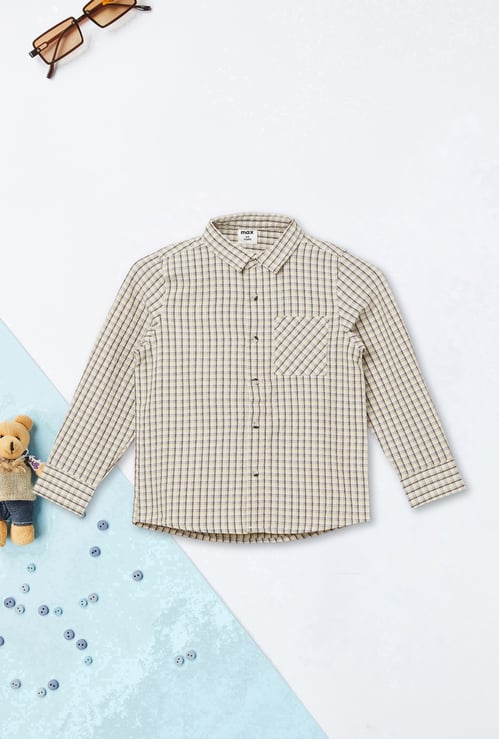 Boys Checked Oversized Shirt