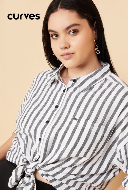 Women Striped Oversized Shirt