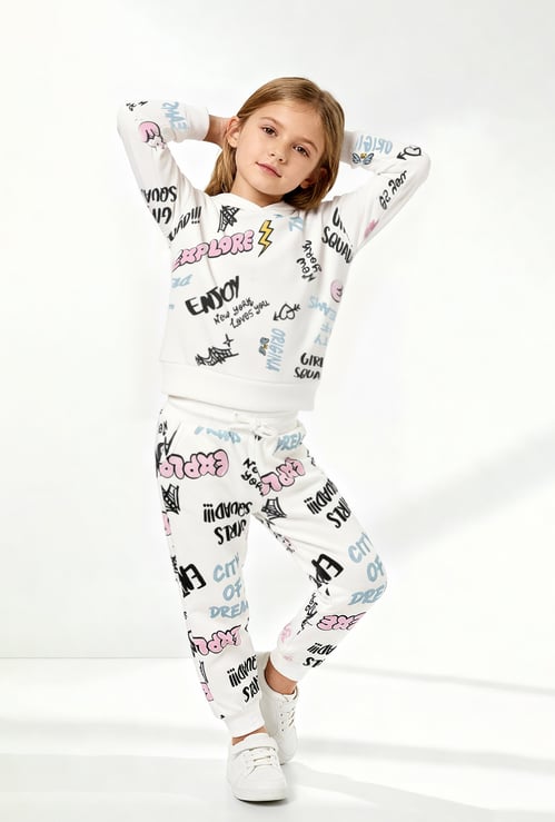 Girls Printed Joggers Set