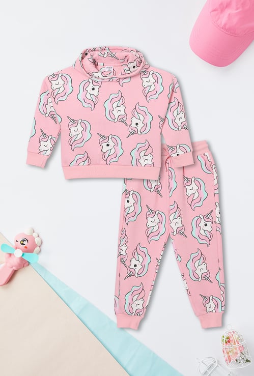 Girls Printed Joggers Set