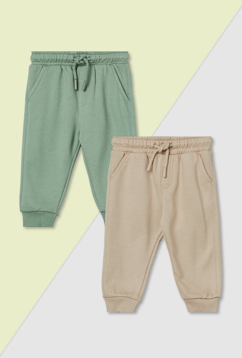 Boys Solid Joggers - Pack of 2