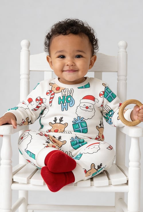 Boys Santa Claus Printed Joggers Set