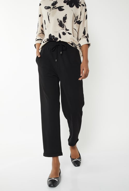 Women Solid Straight Fit Trousers