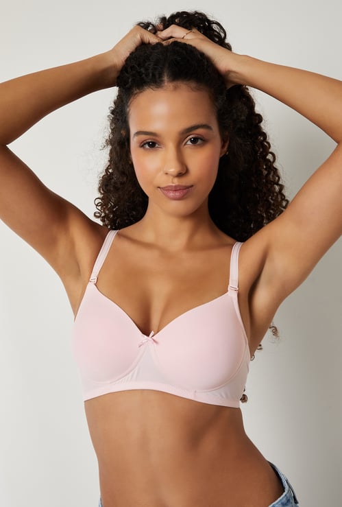 Women Solid Padded Non-Wired T-shirt Bra