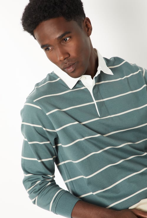 Men Striped Polo T-shirt