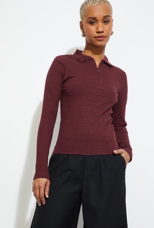 URB_N Women Ribbed Fitted Top