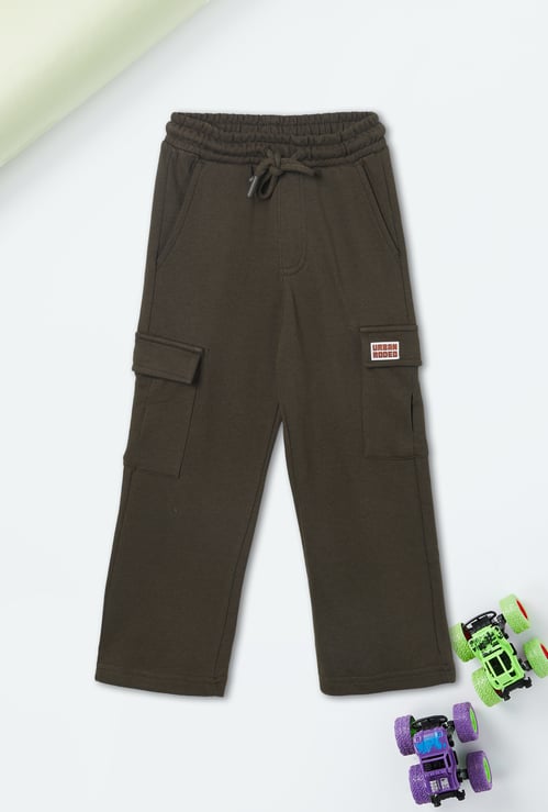 Boys Solid Cargo Trousers