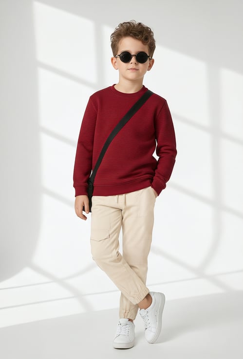 Boys Textured Sweatshirt