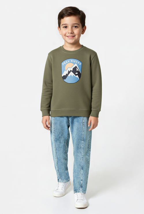 Boys Printed Oversized Sweatshirt