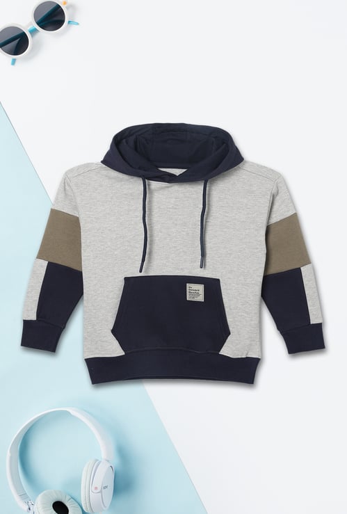 Boys Colourblock Hooded Sweatshirt