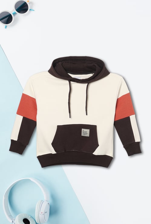 Boys Colourblock Hooded Sweatshirt