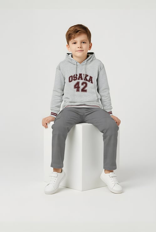 Boys Printed Hooded Oversized Sweatshirt