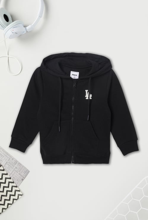 Boys Solid Hooded Sweatshirt