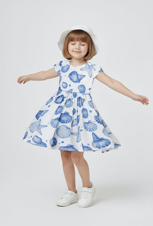 Girls Printed A-line Dress