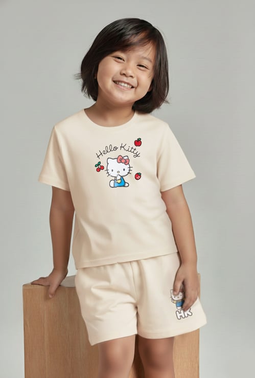 Girls Hello Kitty Print Shorts Set