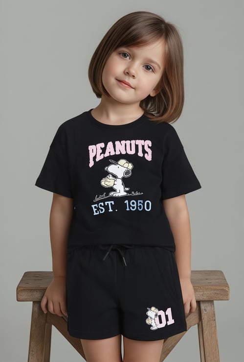 Girls Printed Shorts Set