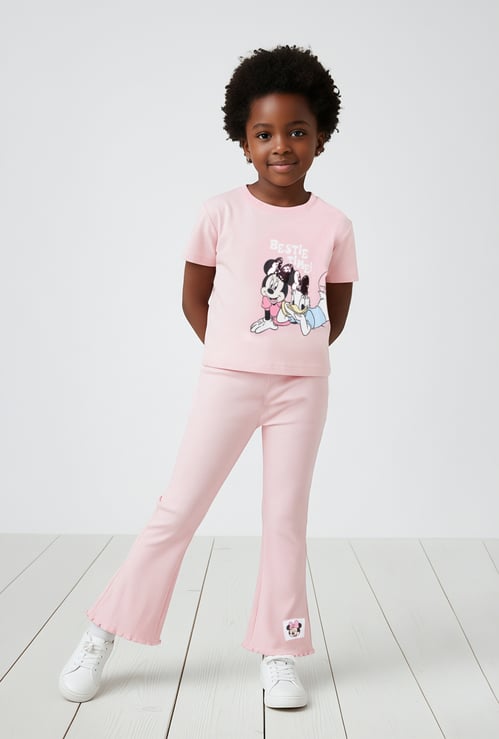 Girls Mickey Printed Trousers Set