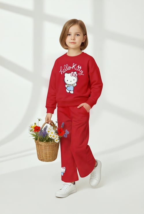 Girls Hello Kitty Print Trousers Set
