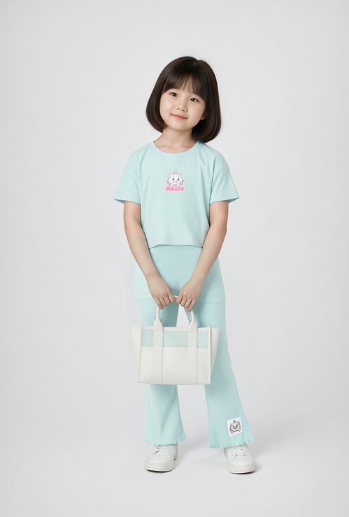 Girls Printed Trousers Set