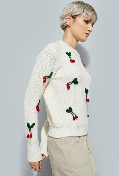 ALAYA F x URB_N Women Knit Applique Sweater