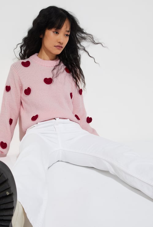 ALAYA F x URB_N Women Knit Applique Sweater