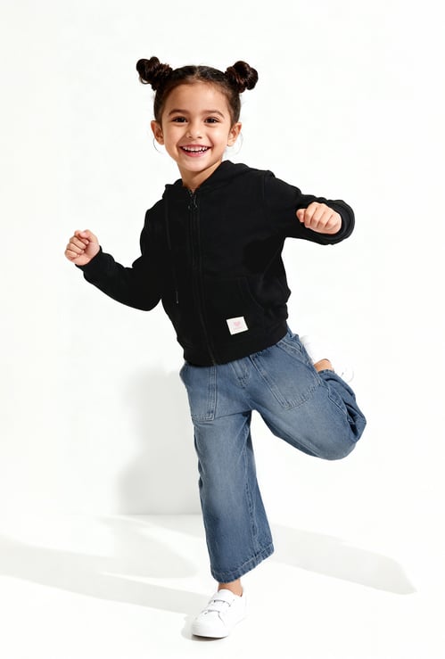 Girls Knit Hooded Sweatshirt