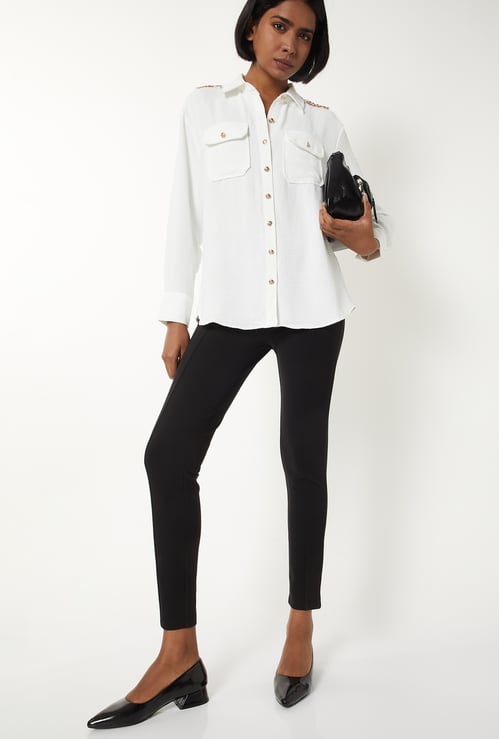 Women Solid Slim Fit Treggings