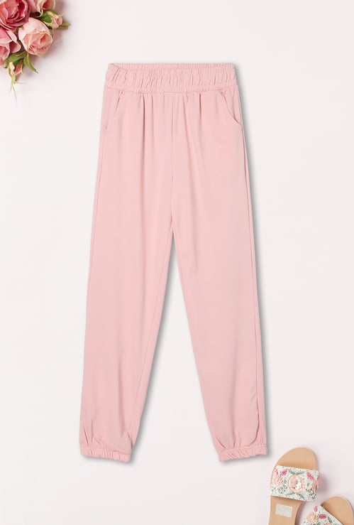 Girls Solid Knit Joggers